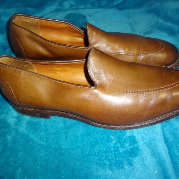 Coffee Brown Leather Allen Edmonds Macrae Loafers 13D - Picture 3 of 6